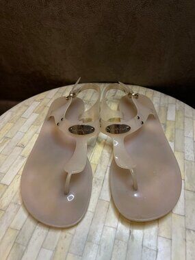 Michael Kors MK Plate Jelly Thong Sandals
